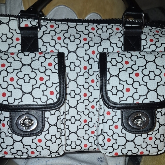Disney Black and White Floral Satchel with Red Accents - Picture 11 of 11